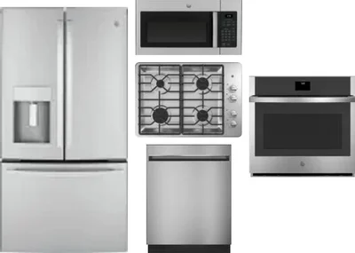 5 Piece Package Includes Refrigerator, Cooktop, Wall Oven, Microwave And Dishwasher