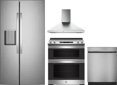 4 Piece Package Includes Refrigerator, Range, Hood And Dishwasher