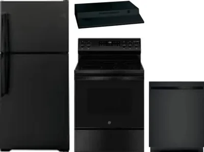 4 Piece Package Includes Refrigerator, Range, Hood And Dishwasher