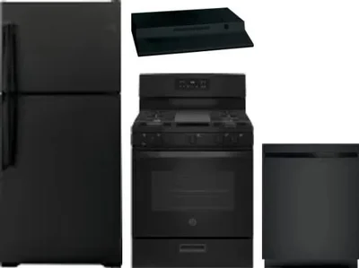 4 Piece Package Includes Refrigerator, Range, Hood And Dishwasher