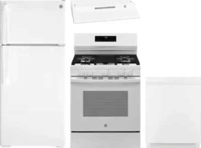 4 Piece Package Includes Refrigerator, Range, Hood And Dishwasher