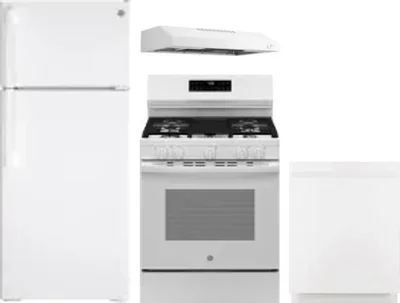 4 Piece Package Includes Refrigerator, Range, Hood And Dishwasher