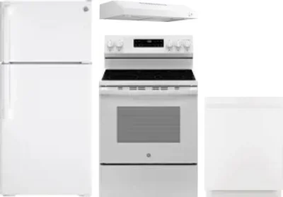 4 Piece Package Includes Refrigerator, Range, Hood And Dishwasher