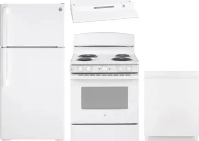 4 Piece Package Includes Refrigerator, Range, Hood And Dishwasher