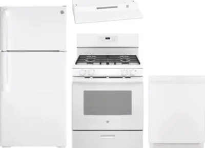 4 Piece Package Includes Refrigerator, Range, Hood And Dishwasher