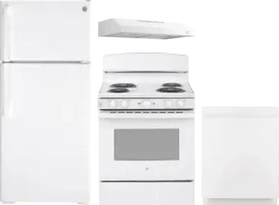 4 Piece Package Includes Refrigerator, Range, Hood And Dishwasher