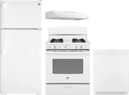 4 Piece Package Includes Refrigerator, Range, Hood And Dishwasher