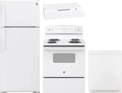 4 Piece Package Includes Refrigerator, Range, Hood And Dishwasher