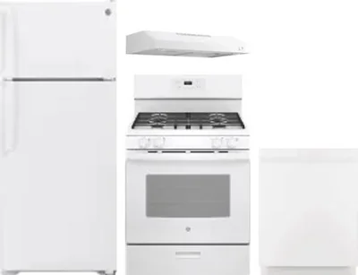4 Piece Package Includes Refrigerator, Range, Hood And Dishwasher