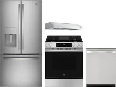 4 Piece Package Includes Refrigerator, Range, Hood And Dishwasher