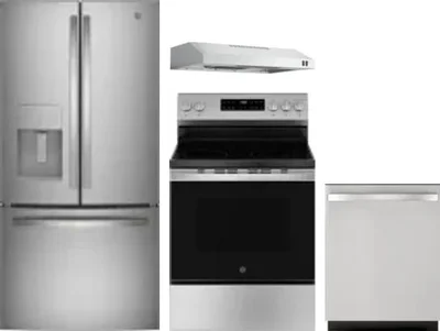 4 Piece Package Includes Refrigerator, Range, Hood And Dishwasher