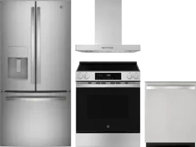 4 Piece Package Includes Refrigerator, Range, Hood And Dishwasher