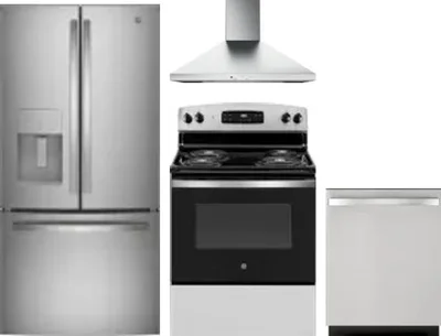 4 Piece Package Includes Refrigerator, Range, Hood And Dishwasher