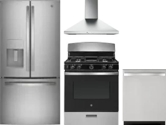 4 Piece Package Includes Refrigerator, Range, Hood And Dishwasher