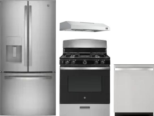 4 Piece Package Includes Refrigerator, Range, Hood And Dishwasher