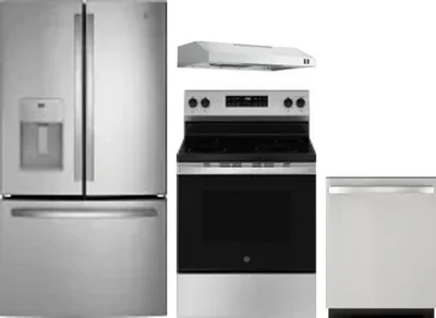 4 Piece Package Includes Refrigerator, Range, Hood And Dishwasher
