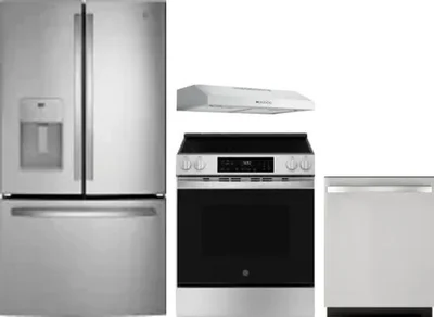 4 Piece Package Includes Refrigerator, Range, Hood And Dishwasher