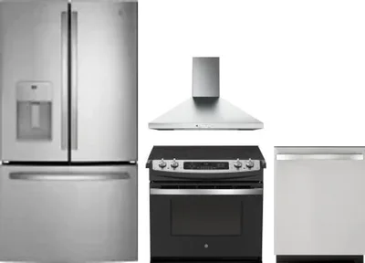 4 Piece Package Includes Refrigerator, Range, Hood And Dishwasher