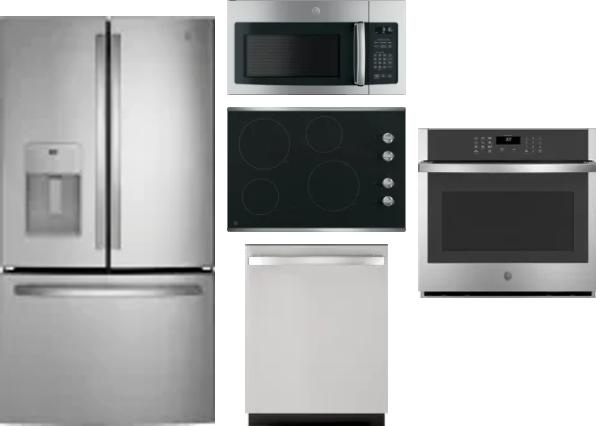 5 Piece Package Includes Refrigerator, Cooktop, Wall Oven, Microwave And Dishwasher