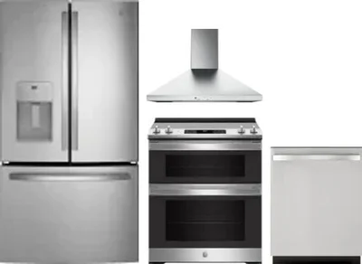 4 Piece Package Includes Refrigerator, Range, Hood And Dishwasher