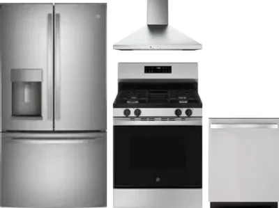 4 Piece Package Includes Refrigerator, Range, Hood And Dishwasher