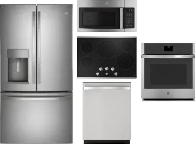5 Piece Package Includes Refrigerator, Cooktop, Wall Oven, Microwave And Dishwasher