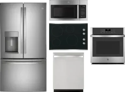 5 Piece Package Includes Refrigerator, Cooktop, Wall Oven, Microwave And Dishwasher