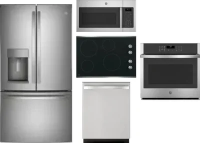 5 Piece Package Includes Refrigerator, Cooktop, Wall Oven, Microwave And Dishwasher