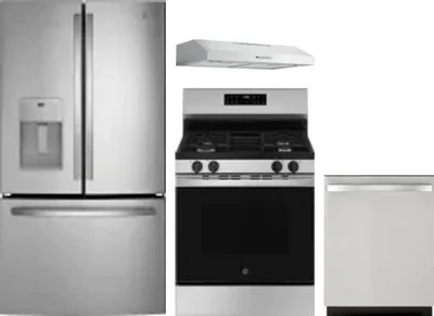 4 Piece Package Includes Refrigerator, Range, Hood And Dishwasher