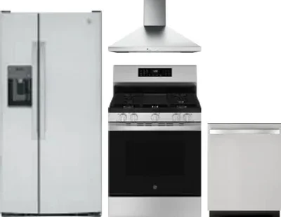 4 Piece Package Includes Refrigerator, Range, Hood And Dishwasher