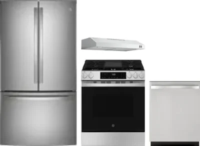 4 Piece Package Includes Refrigerator, Range, Hood And Dishwasher