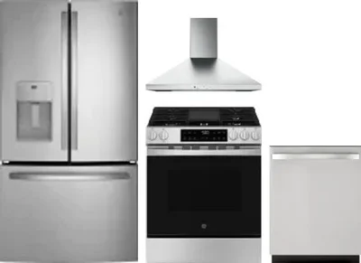 4 Piece Package Includes Refrigerator, Range, Hood And Dishwasher