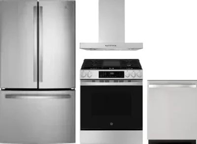 4 Piece Package Includes Refrigerator, Range, Hood And Dishwasher