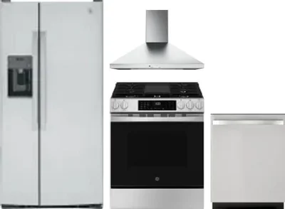 4 Piece Package Includes Refrigerator, Range, Hood And Dishwasher