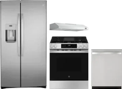 4 Piece Package Includes Refrigerator, Range, Hood And Dishwasher