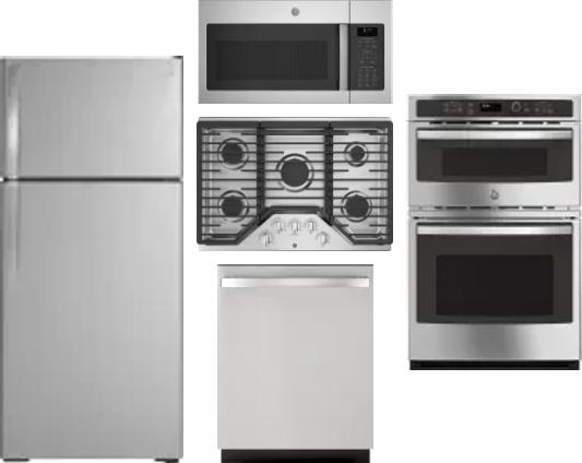 5 Piece Package Includes Refrigerator, Cooktop, Wall Oven, Microwave And Dishwasher