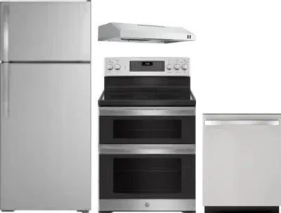 4 Piece Package Includes Refrigerator, Range, Hood And Dishwasher