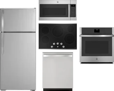 5 Piece Package Includes Refrigerator, Cooktop, Wall Oven, Microwave And Dishwasher
