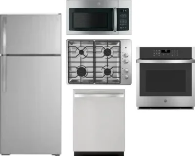 5 Piece Package Includes Refrigerator, Cooktop, Wall Oven, Microwave And Dishwasher