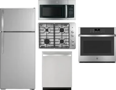5 Piece Package Includes Refrigerator, Cooktop, Wall Oven, Microwave And Dishwasher