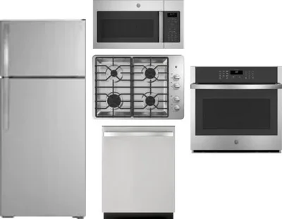 5 Piece Package Includes Refrigerator, Cooktop, Wall Oven, Microwave And Dishwasher