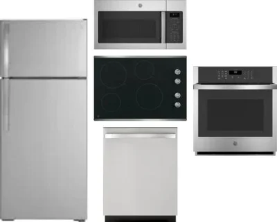 5 Piece Package Includes Refrigerator, Cooktop, Wall Oven, Microwave And Dishwasher