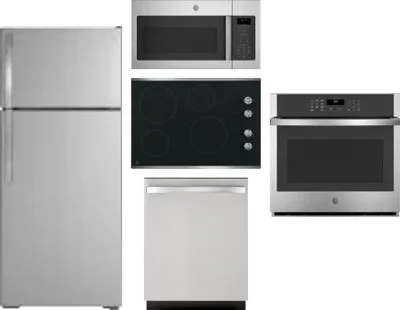 5 Piece Package Includes Refrigerator, Cooktop, Wall Oven, Microwave And Dishwasher