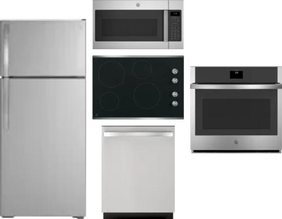 5 Piece Package Includes Refrigerator, Cooktop, Wall Oven, Microwave And Dishwasher