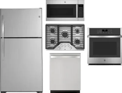 5 Piece Package Includes Refrigerator, Cooktop, Wall Oven, Microwave And Dishwasher