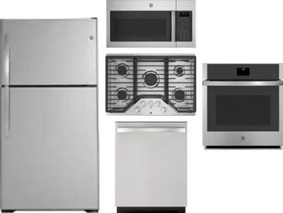 5 Piece Package Includes Refrigerator, Cooktop, Wall Oven, Microwave And Dishwasher