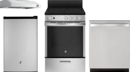 4 Piece Package Includes Refrigerator, Range, Hood And Dishwasher