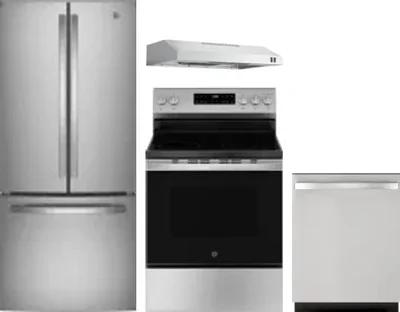 4 Piece Package Includes Refrigerator, Range, Hood And Dishwasher