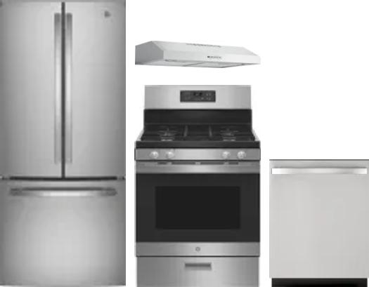 4 Piece Package Includes Refrigerator, Range, Hood And Dishwasher