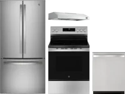 4 Piece Package Includes Refrigerator, Range, Hood And Dishwasher